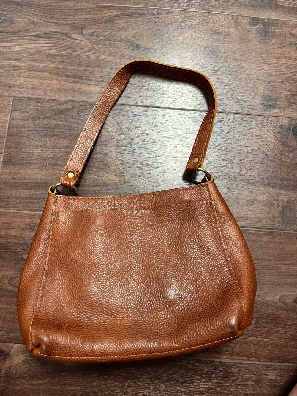 Portland Leather Warm Brown Pebbled Leather Tote - Picture 2 of 4